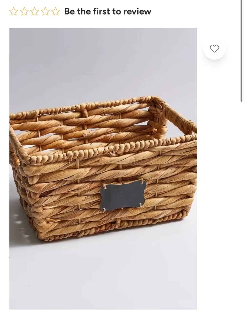 Pier 1 Natural Seagrass Woven Basket with Chalk Label